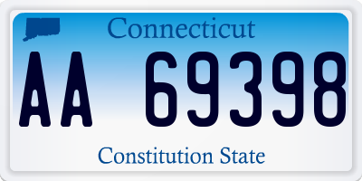 CT license plate AA69398