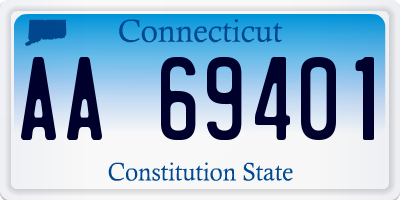 CT license plate AA69401