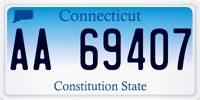 CT license plate AA69407