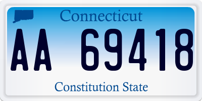 CT license plate AA69418