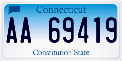 CT license plate AA69419