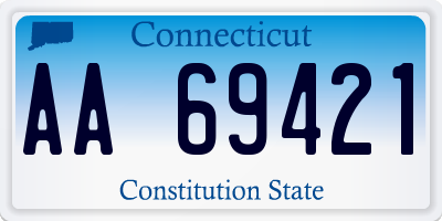 CT license plate AA69421