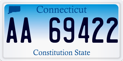 CT license plate AA69422