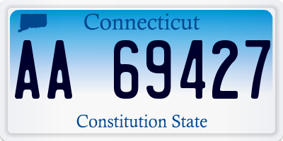 CT license plate AA69427