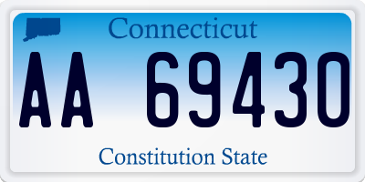 CT license plate AA69430