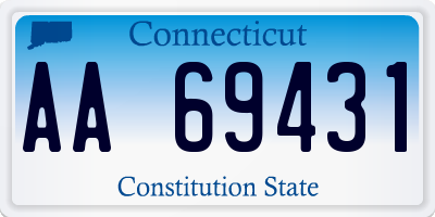 CT license plate AA69431