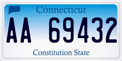 CT license plate AA69432