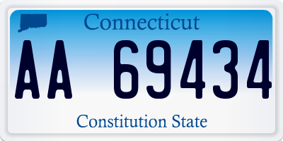 CT license plate AA69434