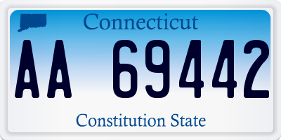 CT license plate AA69442
