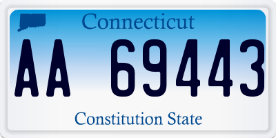 CT license plate AA69443