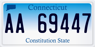 CT license plate AA69447