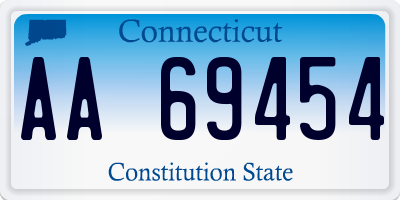 CT license plate AA69454