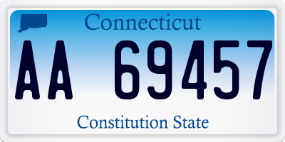 CT license plate AA69457