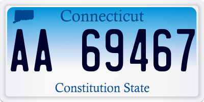 CT license plate AA69467