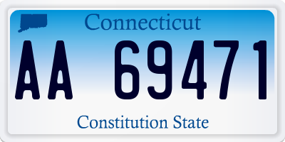 CT license plate AA69471