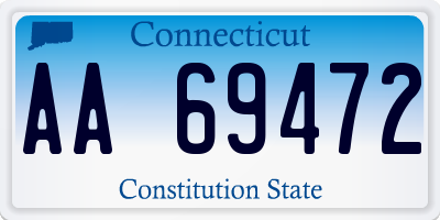 CT license plate AA69472