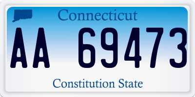 CT license plate AA69473