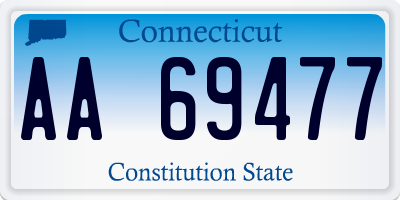 CT license plate AA69477