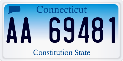 CT license plate AA69481