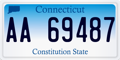 CT license plate AA69487