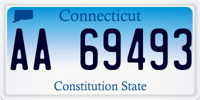 CT license plate AA69493