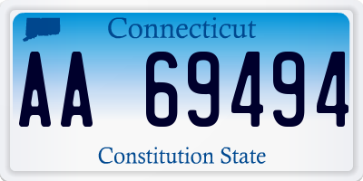 CT license plate AA69494