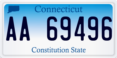 CT license plate AA69496