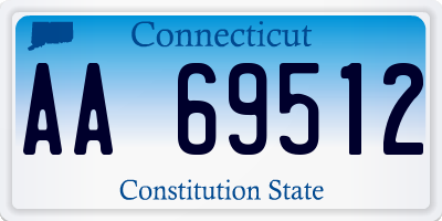 CT license plate AA69512