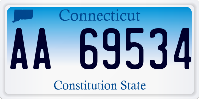 CT license plate AA69534