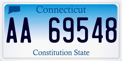 CT license plate AA69548