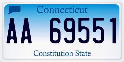 CT license plate AA69551