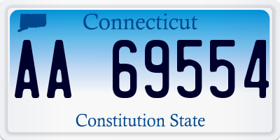 CT license plate AA69554