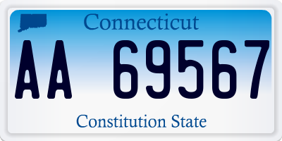 CT license plate AA69567