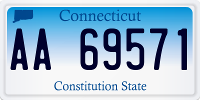 CT license plate AA69571