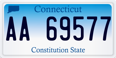 CT license plate AA69577