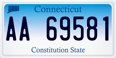 CT license plate AA69581