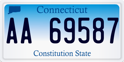 CT license plate AA69587