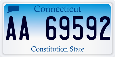 CT license plate AA69592