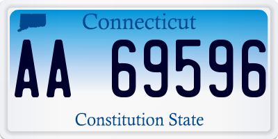 CT license plate AA69596