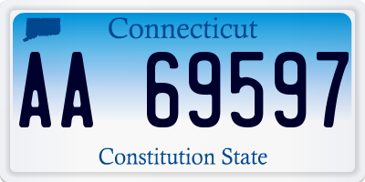 CT license plate AA69597