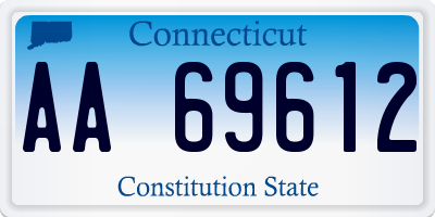 CT license plate AA69612