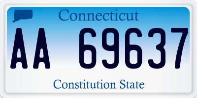 CT license plate AA69637