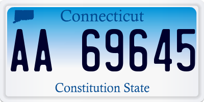 CT license plate AA69645
