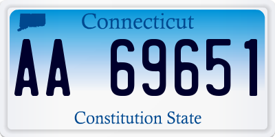 CT license plate AA69651