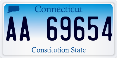 CT license plate AA69654