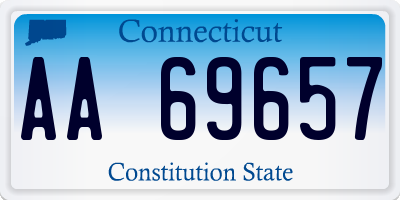 CT license plate AA69657