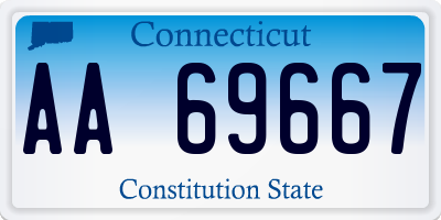 CT license plate AA69667