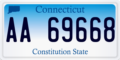 CT license plate AA69668