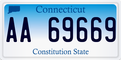 CT license plate AA69669