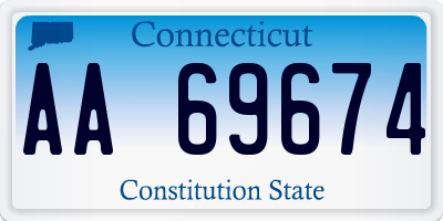 CT license plate AA69674